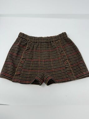 Vignette NWT Brown Houndstooth Paisley Shorts Girls 14 Fall Thanksgiving